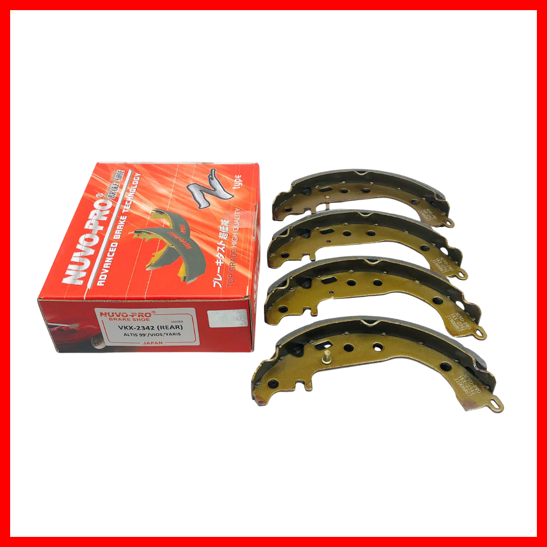 NUVO-PRO BRAKE SHOE (NUVO-RED) TOYOTA VIOS 99-UP / YARIS / COROLLA ALTIS 99 / BB 01-11 REAR VKX-2342 2541860 ( 1 SET )