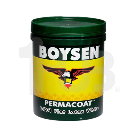 BOYSEN Flat Latex Paint White B-701 4L | Permacoat Matte Finish | Interior Wall & Ceiling Paint | Water-Based