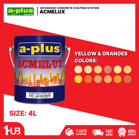 A-Plus Acmelux® Yellow & Orange Paint Shades (4L) | Premium Acrylic Solvent-Based Colors