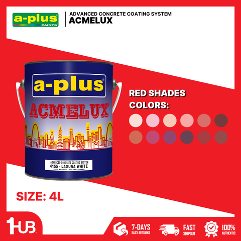 A-Plus Acmelux® Red Paint Shades (4L) | Premium Acrylic Solvent-Based Colors