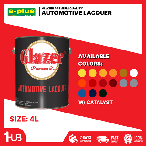 Glazer® Automotive Lacquer Paint (4L) | High-Gloss Fast-Dry Finish for Vehicles