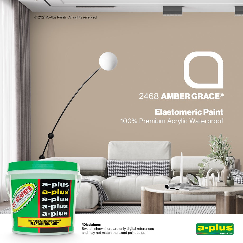 A-Plus All Weather Paint 4L - Medium Gloss | Mocha/Brown, Grey family color for Interior & Exterior Concrete, Wood water-based paint