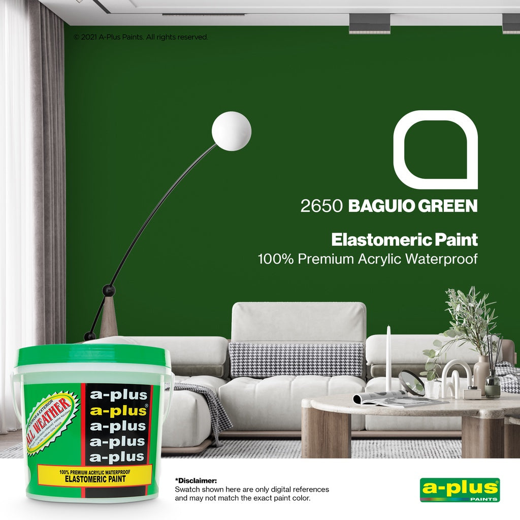 A-Plus All Weather 4L- Medium Gloss | FAMILY COLOR GREEN for Interior & Exterior Concrete and Wood Water Based Paint