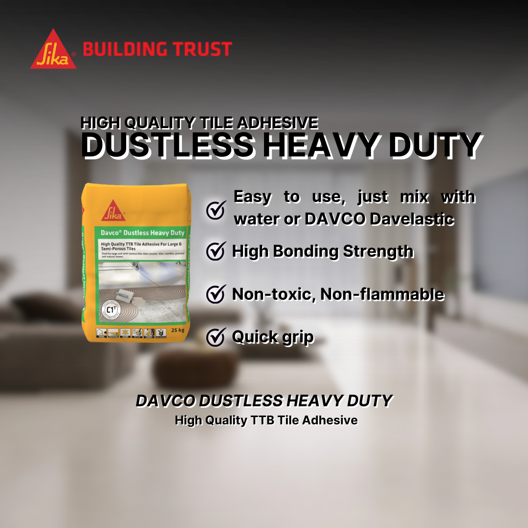 SIKA DAVCO DUSTLESS HEAVY DUTY TILE ADHESIVE ( 25KG )
