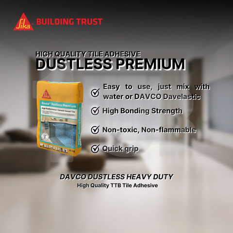 SIKA DAVCO DUSTLESS PREMIUM TILE ADHESIVE ( 25KG )