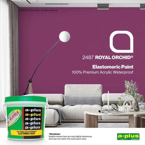 A-Plus All Weather Paint 4L - 2245 / 2487 /FAMILY COLOR PURPLE & YELLOW for Interior & Exterior Concrete, Wood water-based paint.