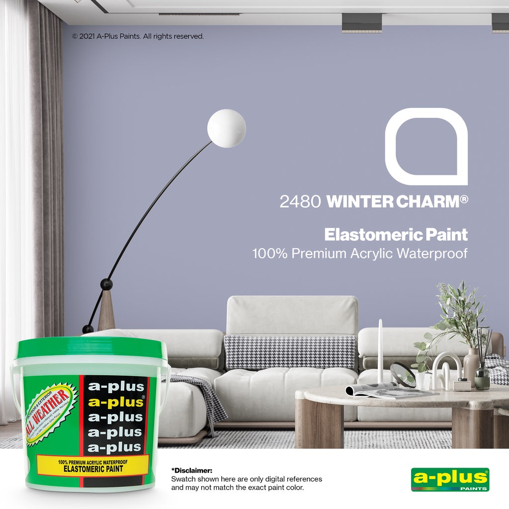 A-Plus All Weather Paint 4L- Medium Gloss | FAMILY COLOR BLUE & PURPLE for Interior & Exterior Concrete and Wood Water Based Paint