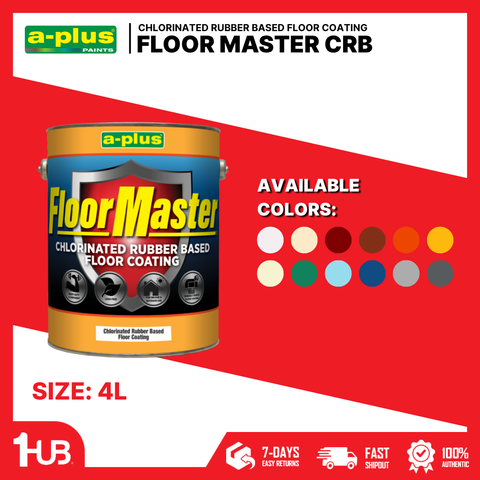 A-Plus Floor Master® Chlorinated Rubber Based Floor Coating Colors (4L) | Heavy-Duty Industrial Floor Protection
