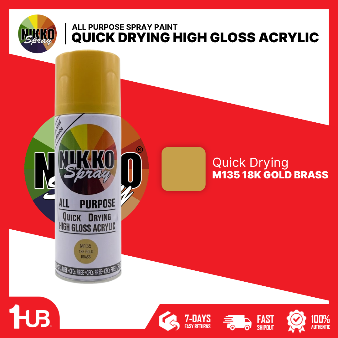 NIKKO M135 Metallic Spray Paint 18K Gold Brass Finish