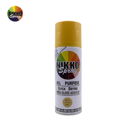 NIKKO M135 Metallic Spray Paint 18K Gold Brass Finish