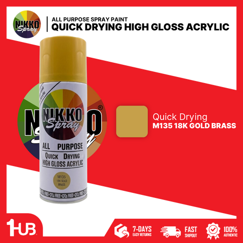 NIKKO M135 Metallic Spray Paint 18K Gold Brass Finish