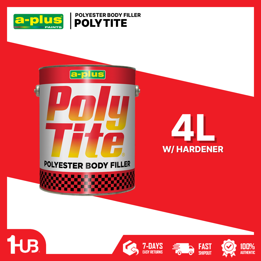 A-Plus Polytite® Polyester Body Filler (4L)| 1065 | Smooth & Durable Surface Repair Filler