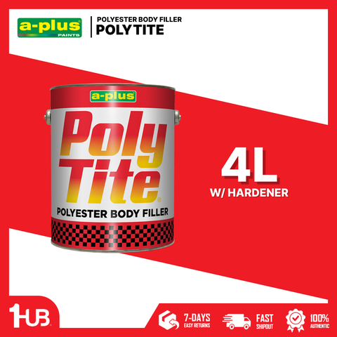 A-Plus Polytite® Polyester Body Filler (4L)| 1065 | Smooth & Durable Surface Repair Filler