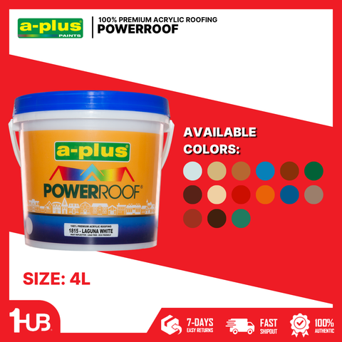 A-Plus PowerRoof® Acrylic Roofing Paint (4L) | Durable, Weather-Resistant Roof Coating