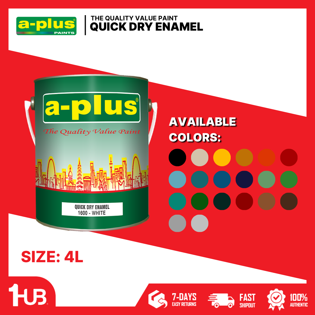 A-Plus® Quick Drying Enamel Paint Colors (4L) | High-Gloss Fast-Dry Finish