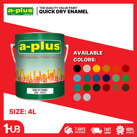 A-Plus® Quick Drying Enamel Paint Colors (4L) | High-Gloss Fast-Dry Finish