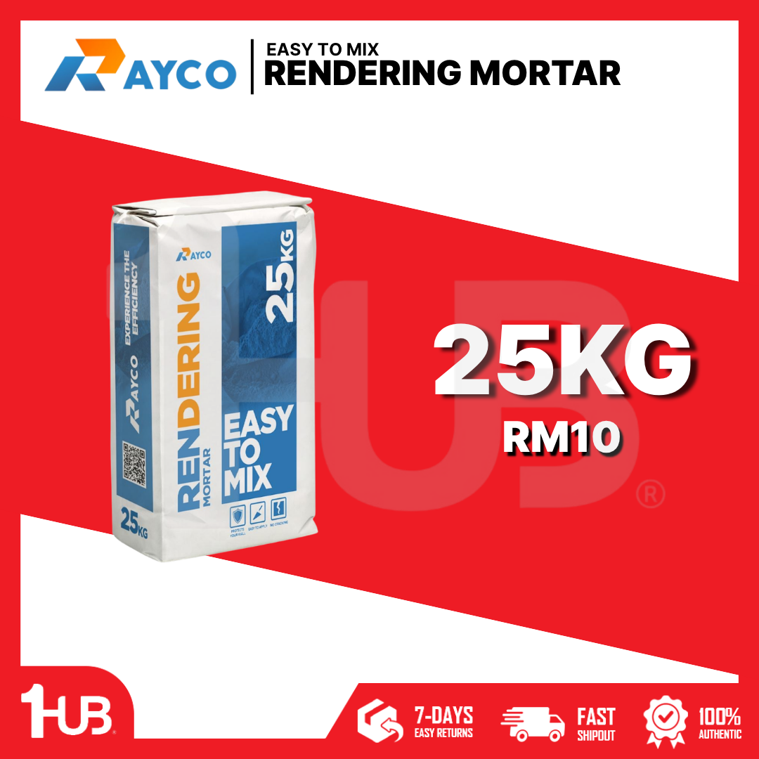 RAYCO RM10 Rendering Mortar 25kg | Ready-Mix Cement Render for Wall Plastering & Surface Repair