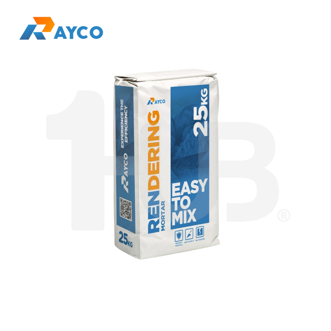 RAYCO RM10 Rendering Mortar 25kg | Ready-Mix Cement Render for Wall Plastering & Surface Repair