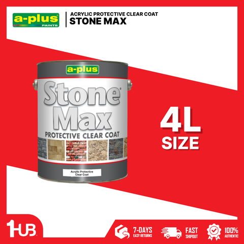 A-Plus StoneMax® Pure Acrylic Protective Clear Coat (4L) | Clear Sealer for Stone & Masonry